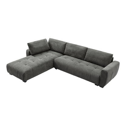 Sofa right corner Gianco pakoworld fabric in grey shade 298x208x85cm