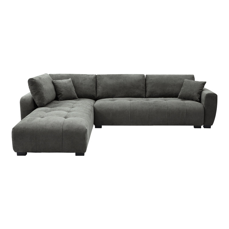 Sofa right corner Gianco pakoworld fabric in grey shade 298x208x85cm