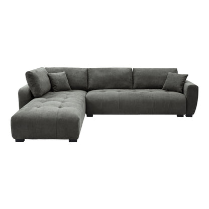 Sofa right corner Gianco pakoworld fabric in grey shade 298x208x85cm