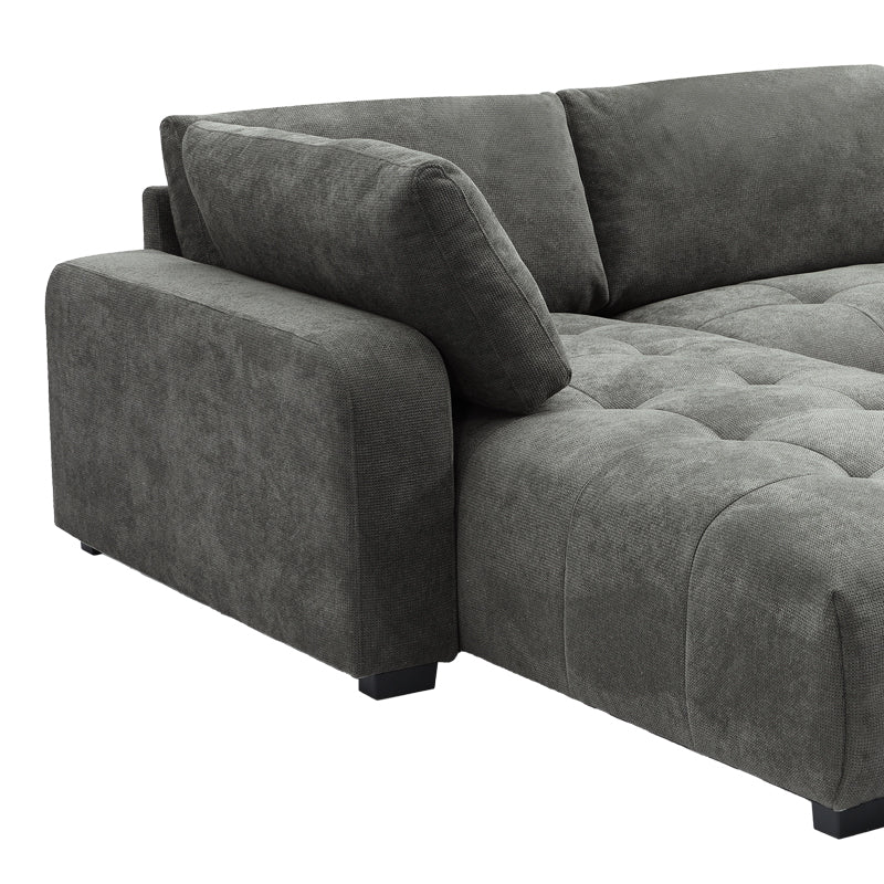 Sofa right corner Gianco pakoworld fabric in grey shade 298x208x85cm