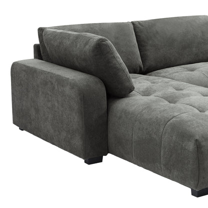 Sofa right corner Gianco pakoworld fabric in grey shade 298x208x85cm
