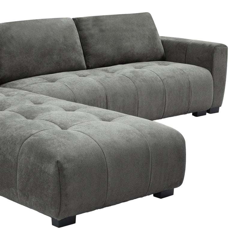 Sofa right corner Gianco pakoworld fabric in grey shade 298x208x85cm