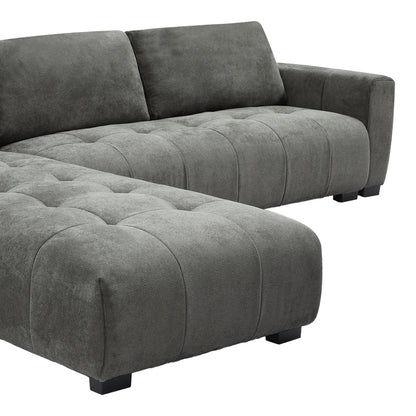 Sofa right corner Gianco pakoworld fabric in grey shade 298x208x85cm