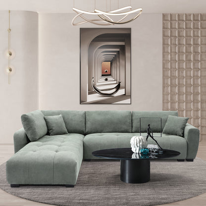 Sofa right corner Gianco pakoworld fabric in mint shade 298x208x85cm