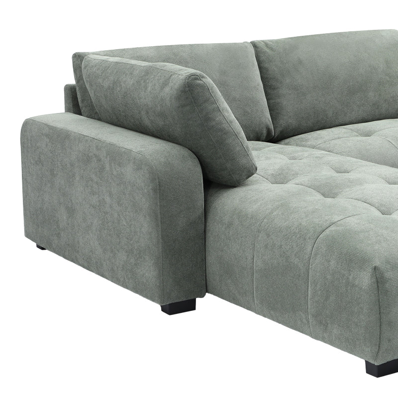 Sofa right corner Gianco pakoworld fabric in mint shade 298x208x85cm