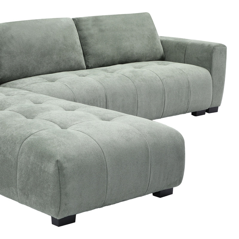Sofa right corner Gianco pakoworld fabric in mint shade 298x208x85cm