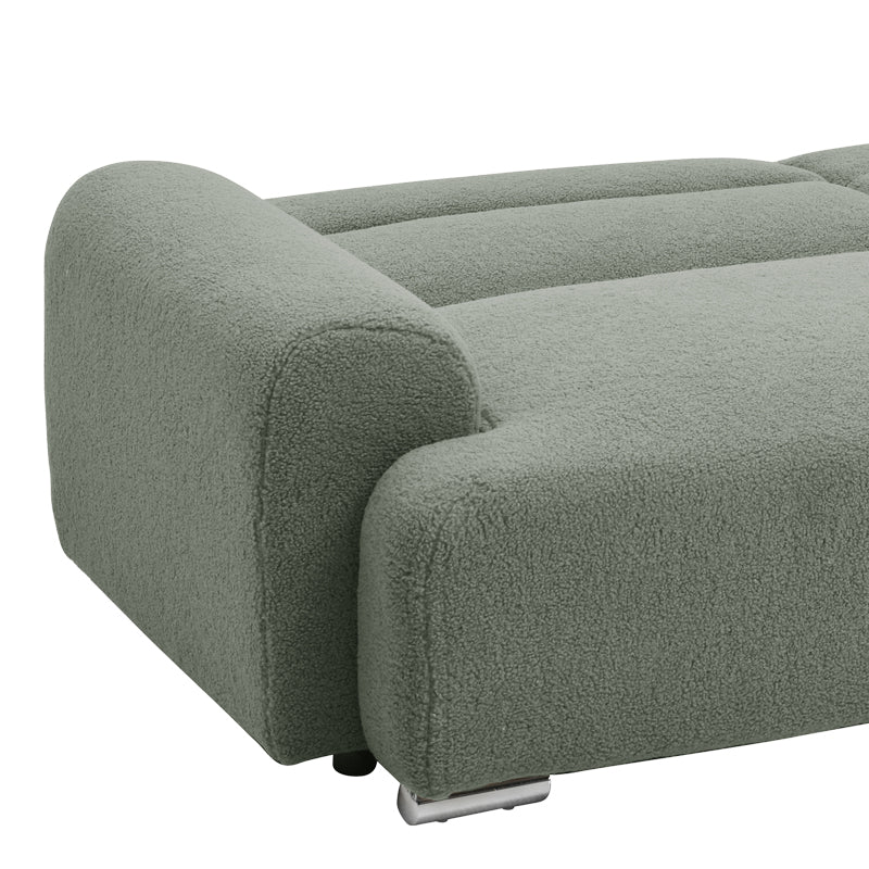 Three-seater sofa Harmonious boucle olive green 223.5x92x81cm