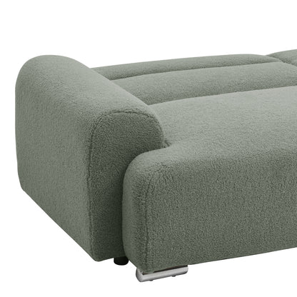 Three-seater sofa Harmonious boucle olive green 223.5x92x81cm