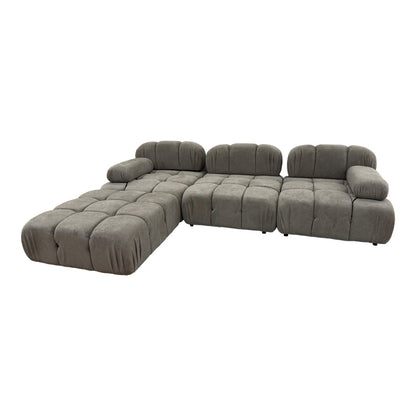 3-seater sofa Hypnotic fabric in grey-beige color 294x196x76cm
