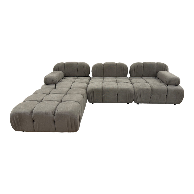 3-seater sofa Hypnotic fabric in grey-beige color 294x196x76cm