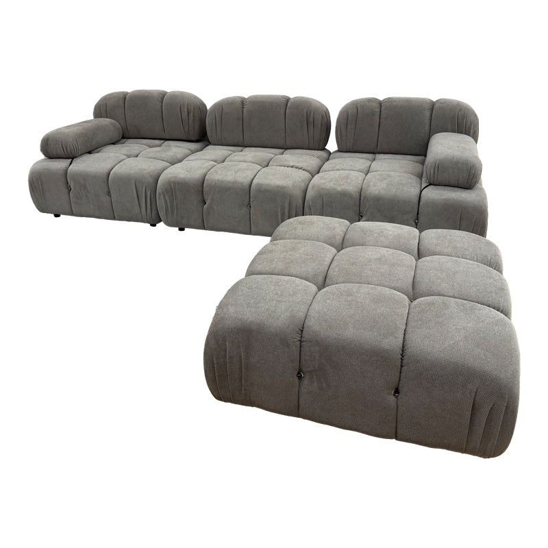 3-seater sofa Hypnotic fabric in grey-beige color 294x196x76cm