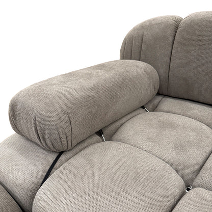 3-seater sofa Hypnotic fabric in grey-beige color 294x196x76cm