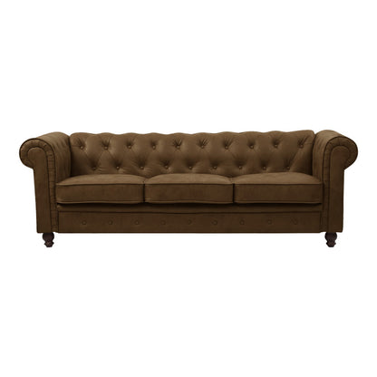 3-seater sofa Chesterfield type antique brown pu 203x84x67cm