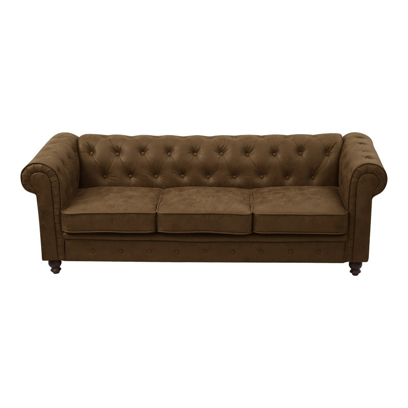 3-seater sofa Chesterfield type antique brown pu 203x84x67cm