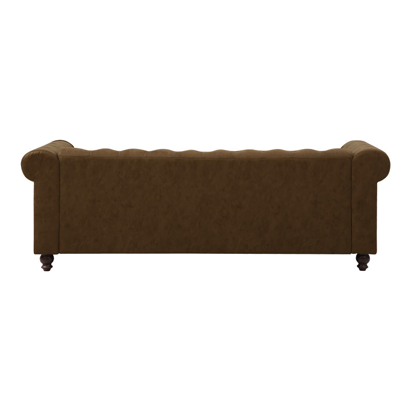 3-seater sofa Chesterfield type antique brown pu 203x84x67cm
