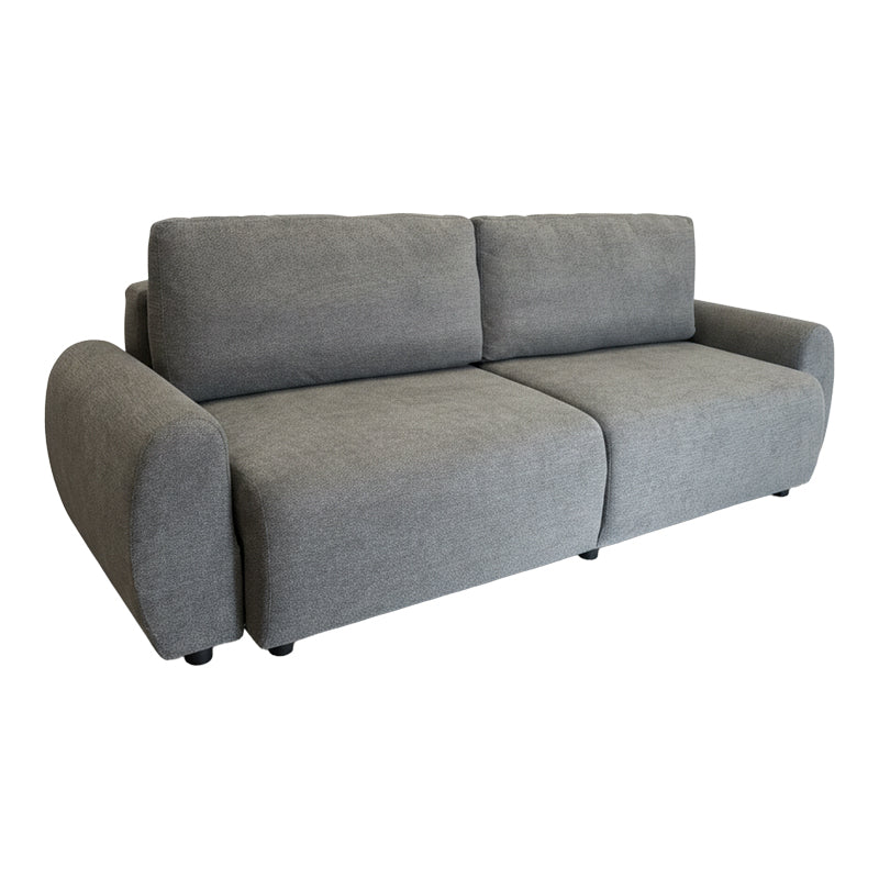 Hungie three-seater sofa bed fabric in grey color 250x92x89cm
