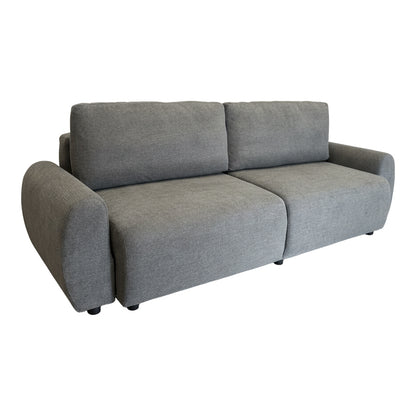 Hungie three-seater sofa bed fabric in grey color 250x92x89cm