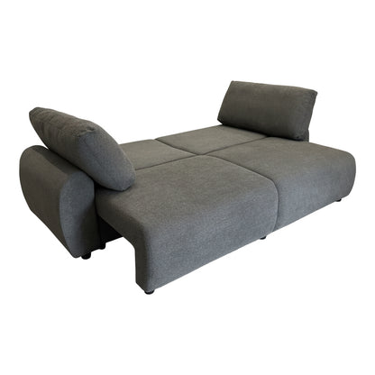 Hungie three-seater sofa bed fabric in grey color 250x92x89cm