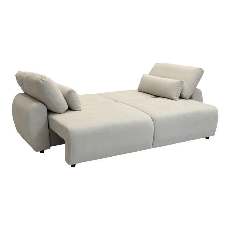 Hungie three-seater sofa bed fabric in beige color 250x92x89cm