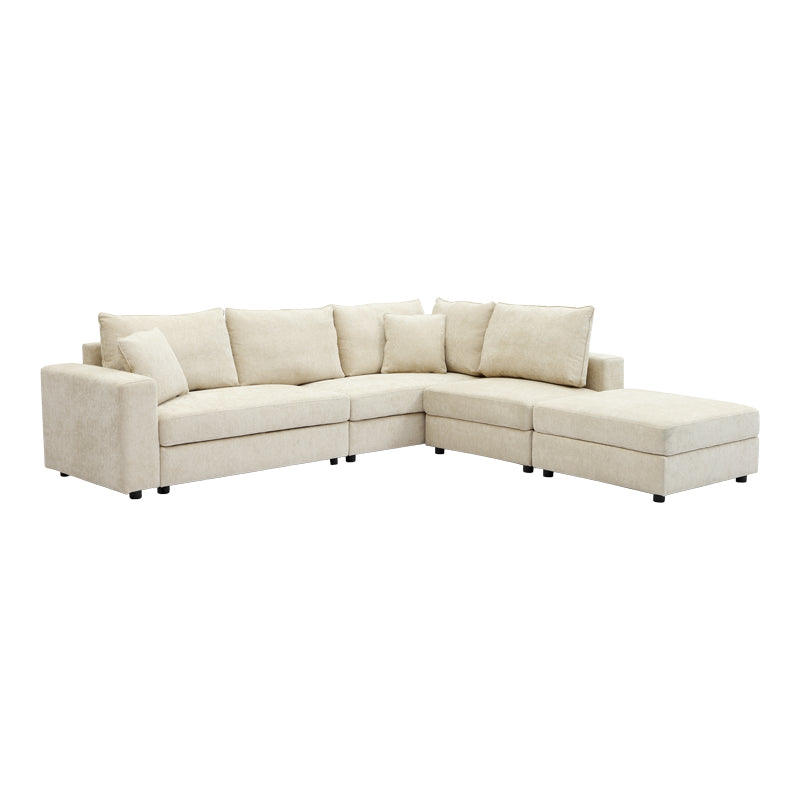 Multi-modal sofa Navaro beige fabric 281x256x85cm