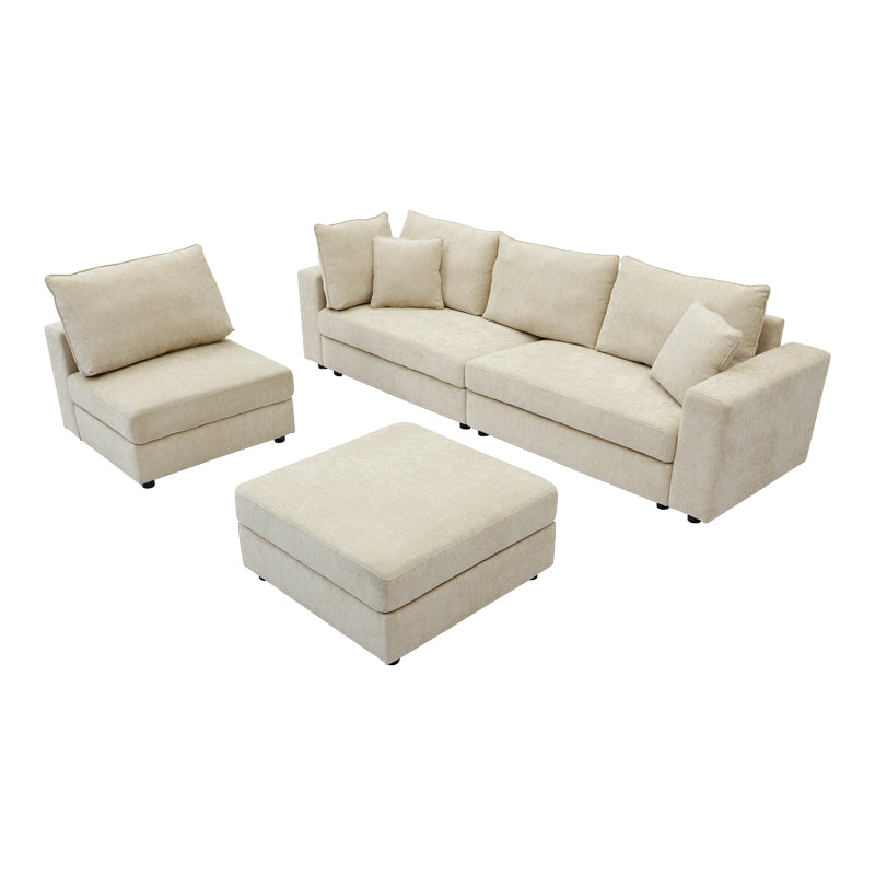 Multi-modal sofa Navaro beige fabric 281x256x85cm