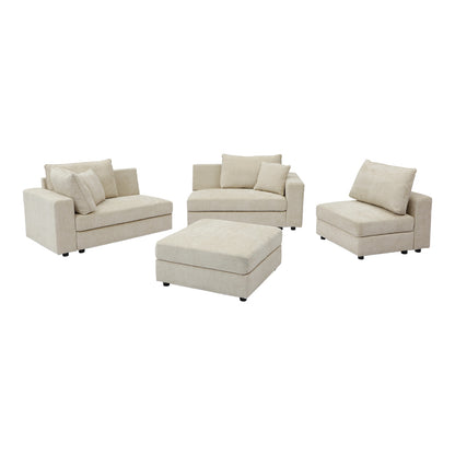 Multi-modal sofa Navaro pakoworld beige fabric 281x256x85cm