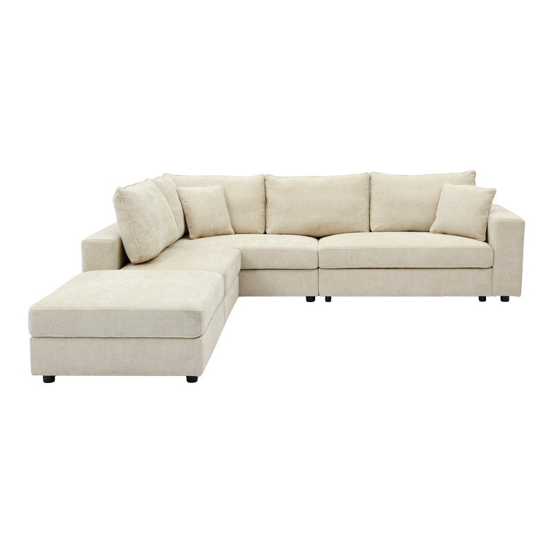 Multi-modal sofa Navaro beige fabric 281x256x85cm