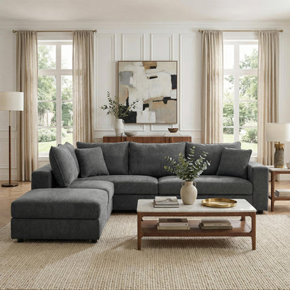 Multi-modal sofa Navaro anthracite fabric 281x256x85cm