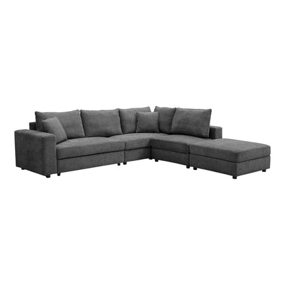 Multi-modal sofa Navaro anthracite fabric 281x256x85cm