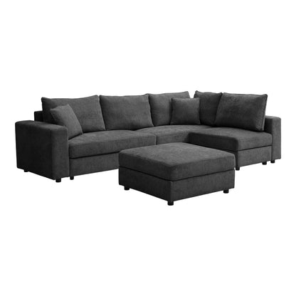 Multi-modal sofa Navaro anthracite fabric 281x256x85cm