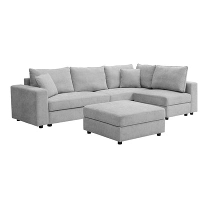 Multi-modal sofa Navaro gray fabric 281x256x85cm