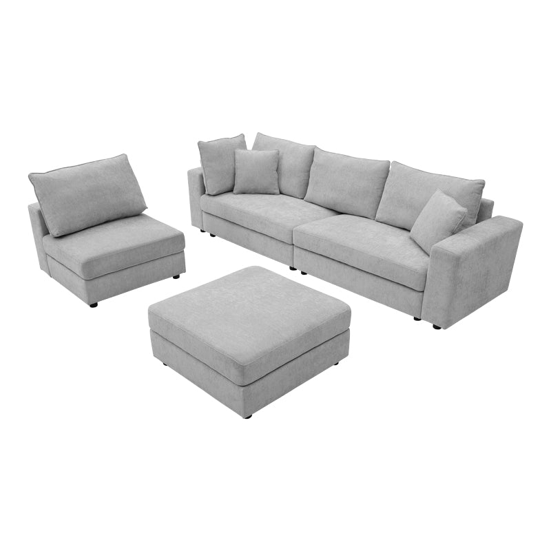 Multi-modal sofa Navaro gray fabric 281x256x85cm