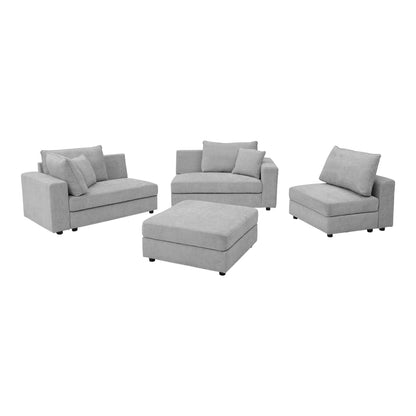 Multi-modal sofa Navaro gray fabric 281x256x85cm