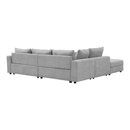 Multi-modal sofa Navaro gray fabric 281x256x85cm