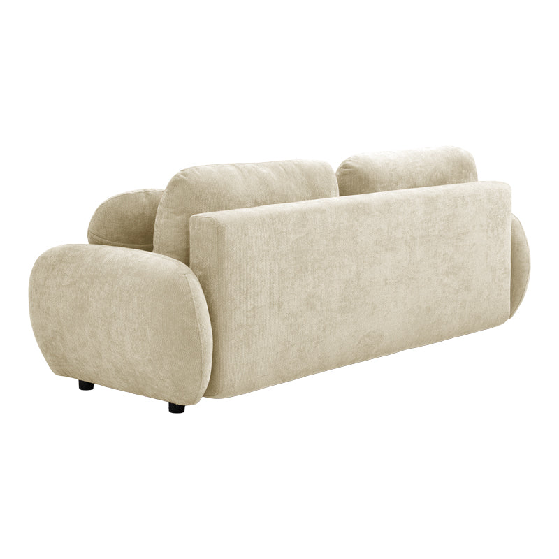 Three-seater sofabed with storage space Sereno beige fabric 233x91x82cm