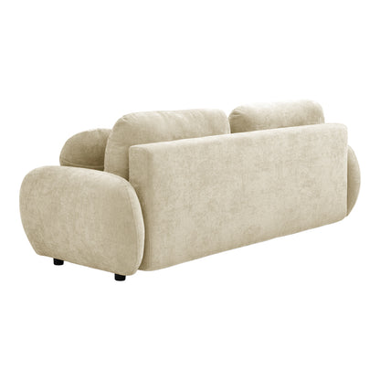 Three-seater sofabed with storage space Sereno beige fabric 233x91x82cm