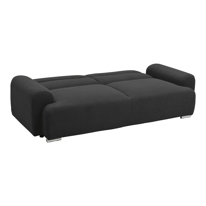 Three-seater sofa bed Harmonious anthracite teddy fabric 223.5x92x81cm
