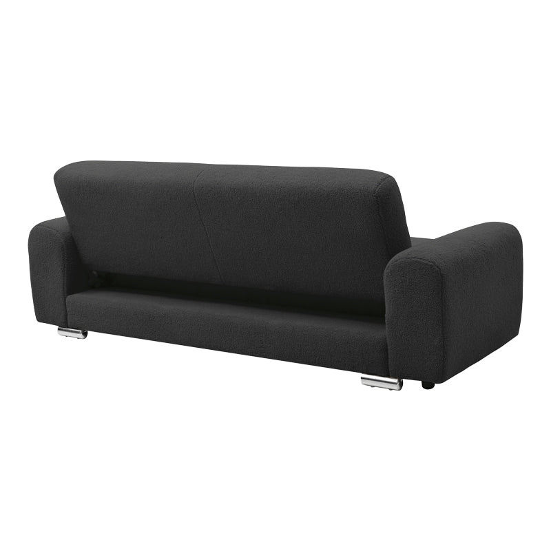Three-seater sofa bed Harmonious anthracite teddy fabric 223.5x92x81cm