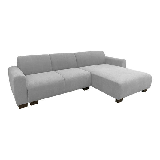 Reversible corner sofa Erros fabric in light grey color 287x161x71cm