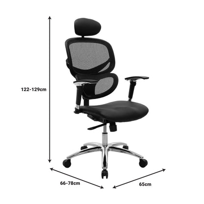 Manager office chair Freedom pakoworld SUPREME QUALITY mesh-pu in black colour