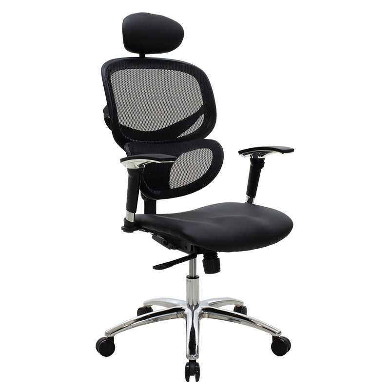 Manager office chair Freedom pakoworld SUPREME QUALITY mesh-pu in black colour