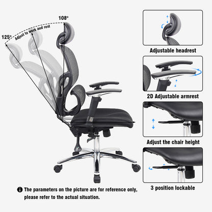 Manager office chair Freedom pakoworld SUPREME QUALITY mesh-pu in black colour