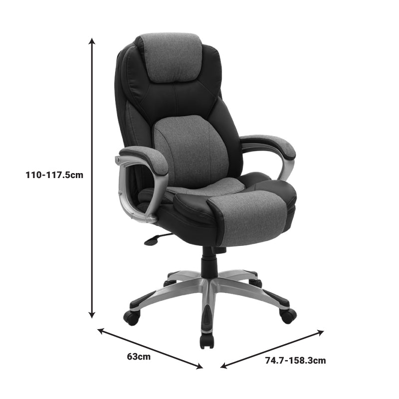 Manager office chair with footrest Acel pakoworld pu black158x63x117.5cm