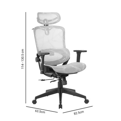 Manager office chair Konilo pakoworld mesh grey 82.5x63.5x114cm