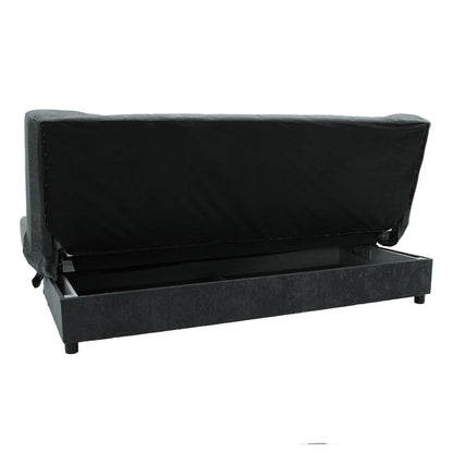 Sofa - bed Tiko pakoworld with storage space fabric in anthracite color 200x85x90cm