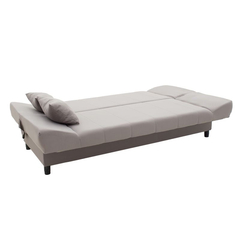 Sofa - bed Tiko pakoworld with storage space fabric in grey color 200x85x90cm