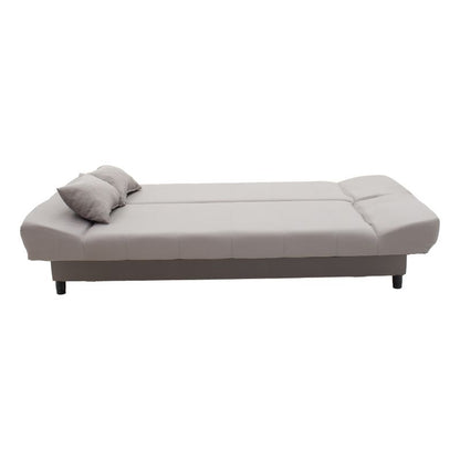 Sofa - bed Tiko pakoworld with storage space fabric in grey color 200x85x90cm