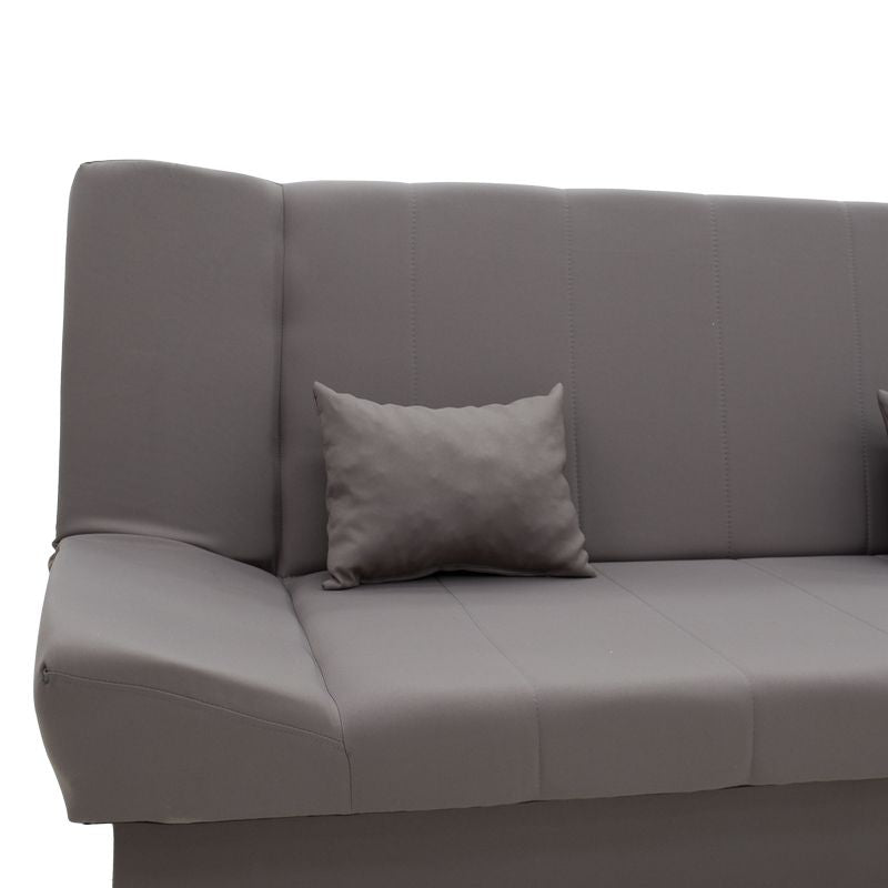 Sofa - bed Tiko pakoworld with storage space fabric in grey color 200x85x90cm