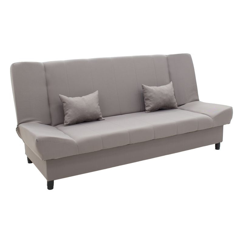 Sofa - bed Tiko pakoworld with storage space fabric in grey color 200x85x90cm