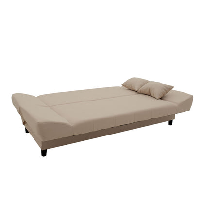 Sofa - bed Tiko pakoworld with storage space fabric in beige color 200x85x90cm